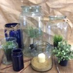 Vintage Glass Jars. pickling vase hurricane