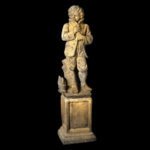 stone garden statuary winter figure
