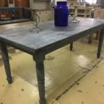 table vintage metaltop industrial
