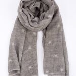 Scarf Embroidered Faded Grey msh at arkvintage. A lightweight, mid grey, washed organic look, scarf with an embroidered circle pattern throughout. Stunning random embroidered circle, ish!, design. Buy online or in store Camberley Surrey. msh