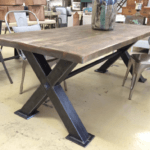 Industrial steel dining table. vintage, box steel industrialtable