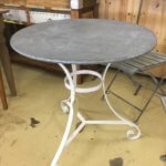 vintage round metal table