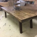 vintage coffee table rustic thick top original old