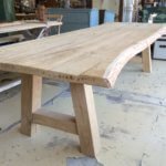 Waney living edge oak table dining large oak waney living edge