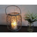 lantern: Wire, with glass cylinder