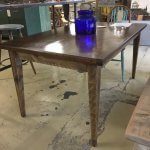 Table oak parquet with taper legs