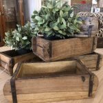 Wooden Brick Mould Boxes back in stock. Beautiful metal bound box moulds. Each one unique. see pictures for more detail. Obvious signs of age as they are original, some banding may be missing.