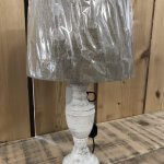 Lamp and shade available at arkvintage and online. Beautiful distressed white base, including shade.online or in store Camberley surrey