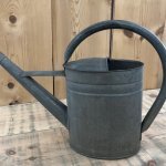 Vintage Galvanised Watering Can from arkvintage.com. This is an original old vintage watering can from France. It holds 8 litres of water and has a BAT makers stamp. Shop and buy now online