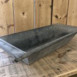 Vintage Galvanised Metal Bath, Planter trough metal garden old antique
