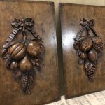 2 Antique French Carved Panels from arkvintage.com. Beautifully hand carved from French fruit wood with a fabulous patina. See pictures for more detail. Shop and buy online now.