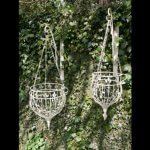 Hanging Basket Planters from arkvintage. Well made from metal they come in 2 different sizes and are finished in a rustic cream paint. Available online and in our Surrey store camberley shop buy online vintage