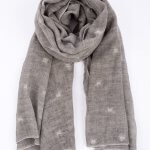 Scarf Embroidered Faded Grey msh at arkvintage. A lightweight, mid grey, washed organic look, scarf with an embroidered circle pattern throughout. Stunning random embroidered circle, ish!, design. Buy online or in store Camberley Surrey. msh