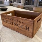 Champagne Box Champagne box, stencilled wooden box. Check pictures and sizes. Price includes P&P. 33cm L x 20cm W x 13cm D A full bottle will not fit inside, but a great gift for the bubbly fan in your life! Arkvintage surrey camberley