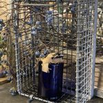 Galvanised Vintage Metal Basket, original old vintage galvanised baskets with industrial background reclamation reclaimed old antique camberley surrey offer sale