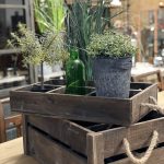 Rustic crates with rope handles in 2 sizes, from reclaimed wood. These crates have a great patina and can be used in a multitude of ways.