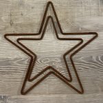 Metal Rusty Stars from Arkvintage. Made from .5cm steel bar, naturally rusted. Various sizes available, see pictures for more detail. Available for postage or collection online. Surrey vintage